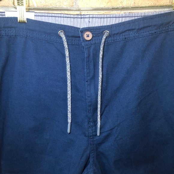 *Havana Jim Mens Shorts Size 40 Navy Zip Draw String 100% Cotton Comfort Pockets - Picture 2 of 9